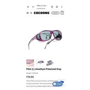 Cocoon Pilot Amethyst Fit Over Sunglasses C3016V